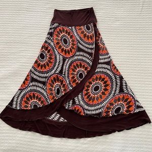 Soul Flower Flowy Mandala Faux Wrap Festival Skirt by Luna Claire